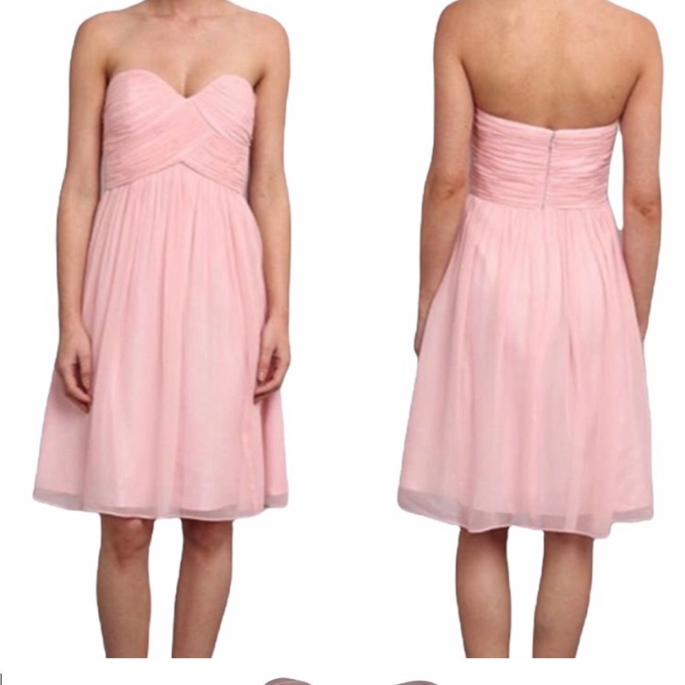 🆕 DONNA MORGAN Blush Pink Chiffon Strapless Dress
